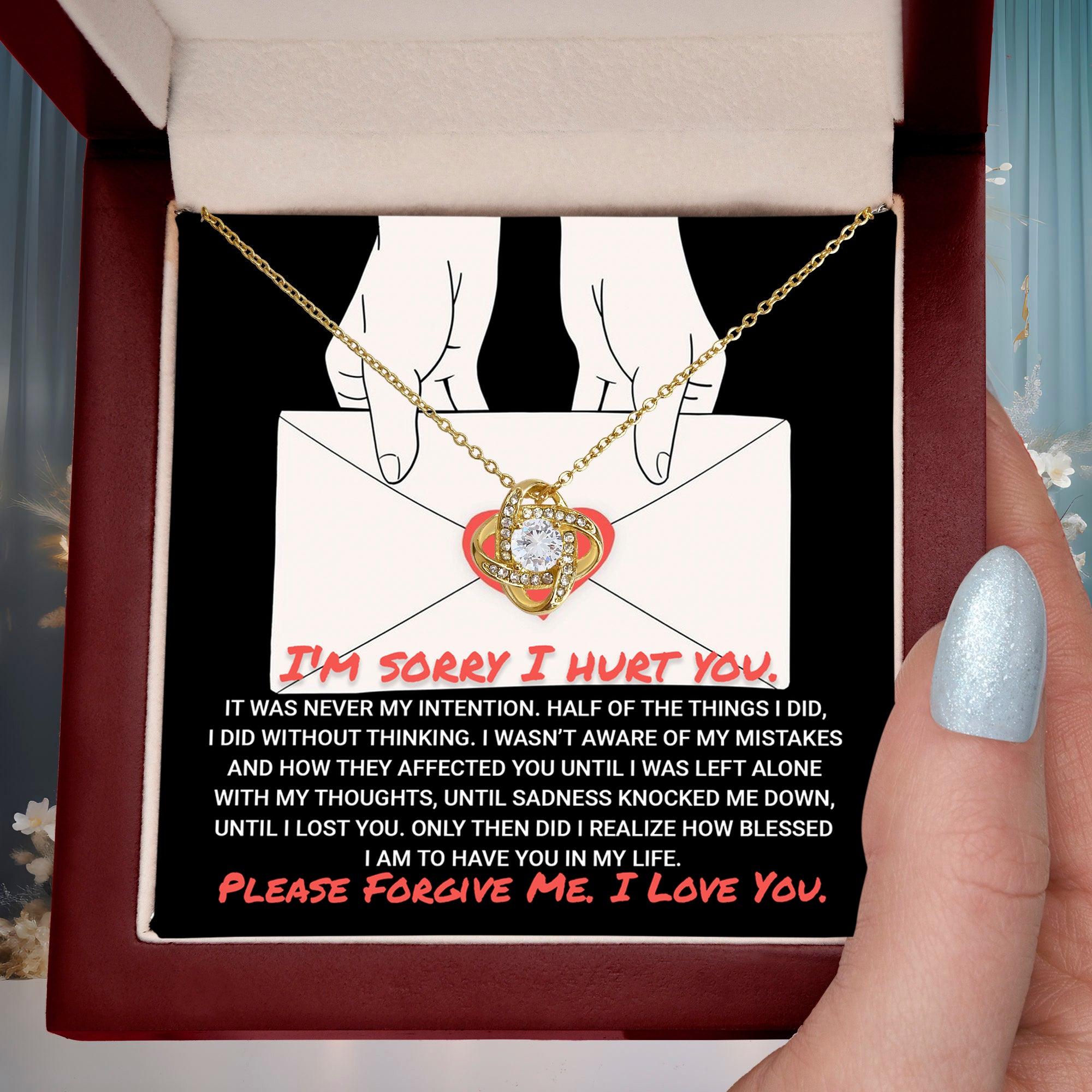 Apology Gift for Girlfriend, Wife, Soulmate-Sorry, Without Thinking - Love Knot Pendant Necklace - Mallard Moon Gift Shop
