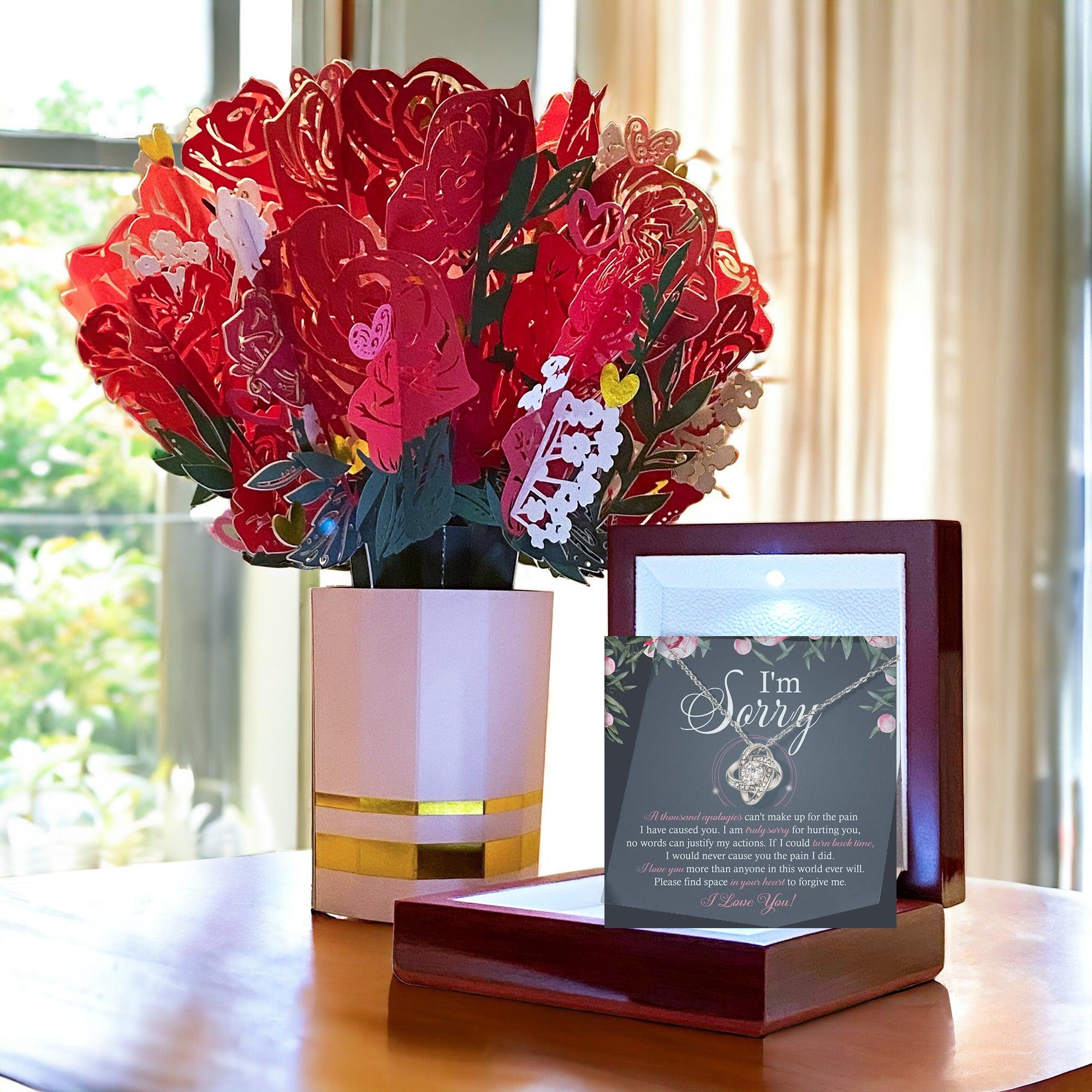 Apology Gift for Girlfriend, Wife, Soulmate - Sorry, World Ever Will - Love Knot Pendant Necklace - Mallard Moon Gift Shop