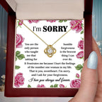 Apology Gift for Girlfriend, Wife, Soulmate-Sorry, Your Forgiveness-Love Knot Pendant Necklace