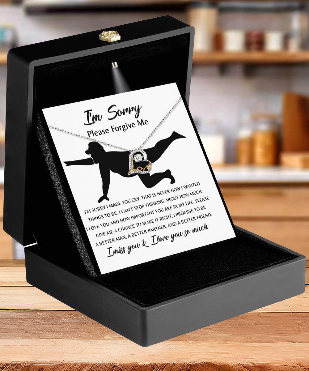Apology Gift for Girlfriend, Wife, Soulmate - Sorry, Things To Be - Love Dancing Heart Pendant Necklace - Mallard Moon Gift Shop