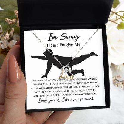 Apology Gift for Girlfriend, Wife, Soulmate - Sorry, Things To Be - Love Dancing Heart Pendant Necklace - Mallard Moon Gift Shop