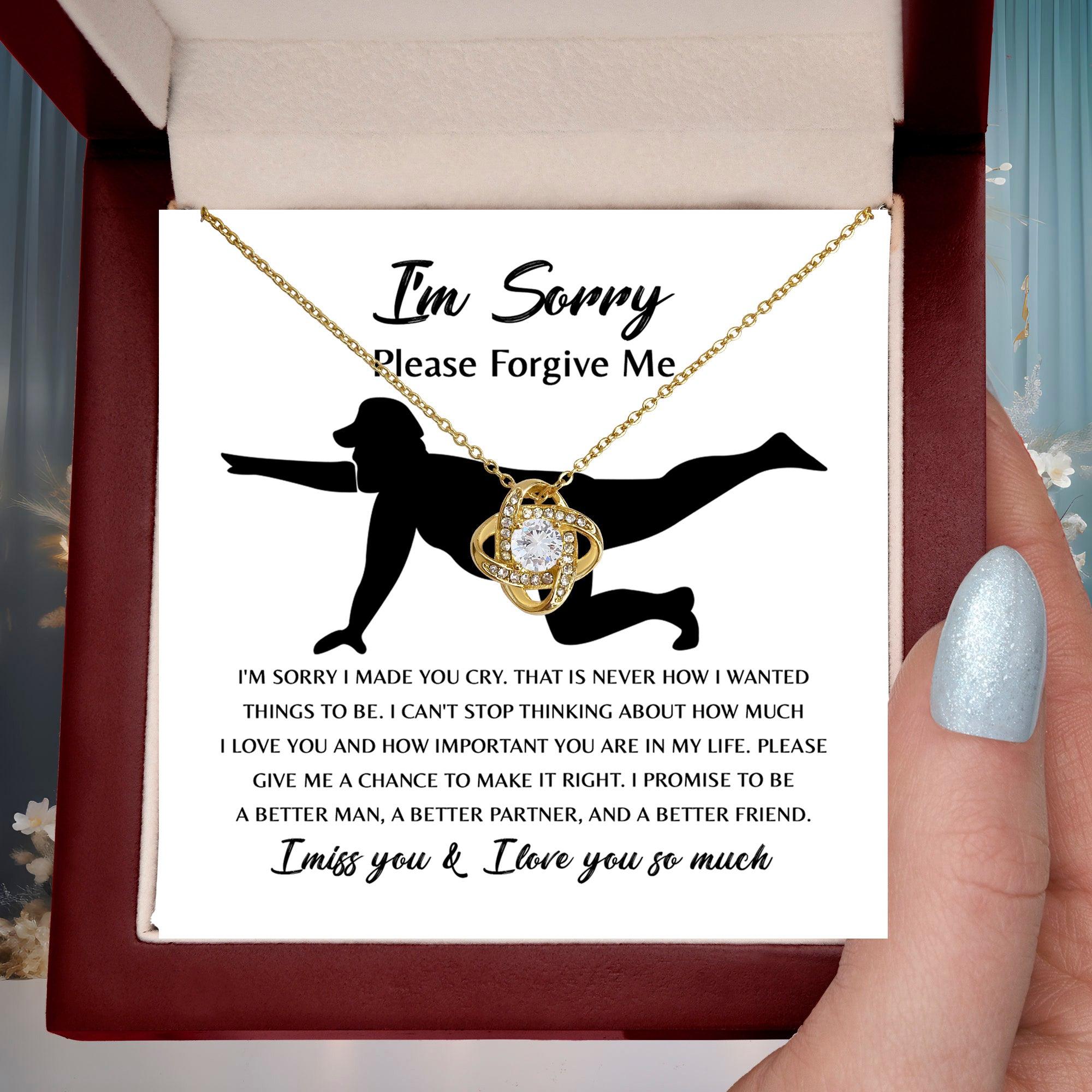 Apology Gift for Girlfriend, Wife, Soulmate - Sorry, Things To Be - Love Knot Pendant Necklace - Mallard Moon Gift Shop