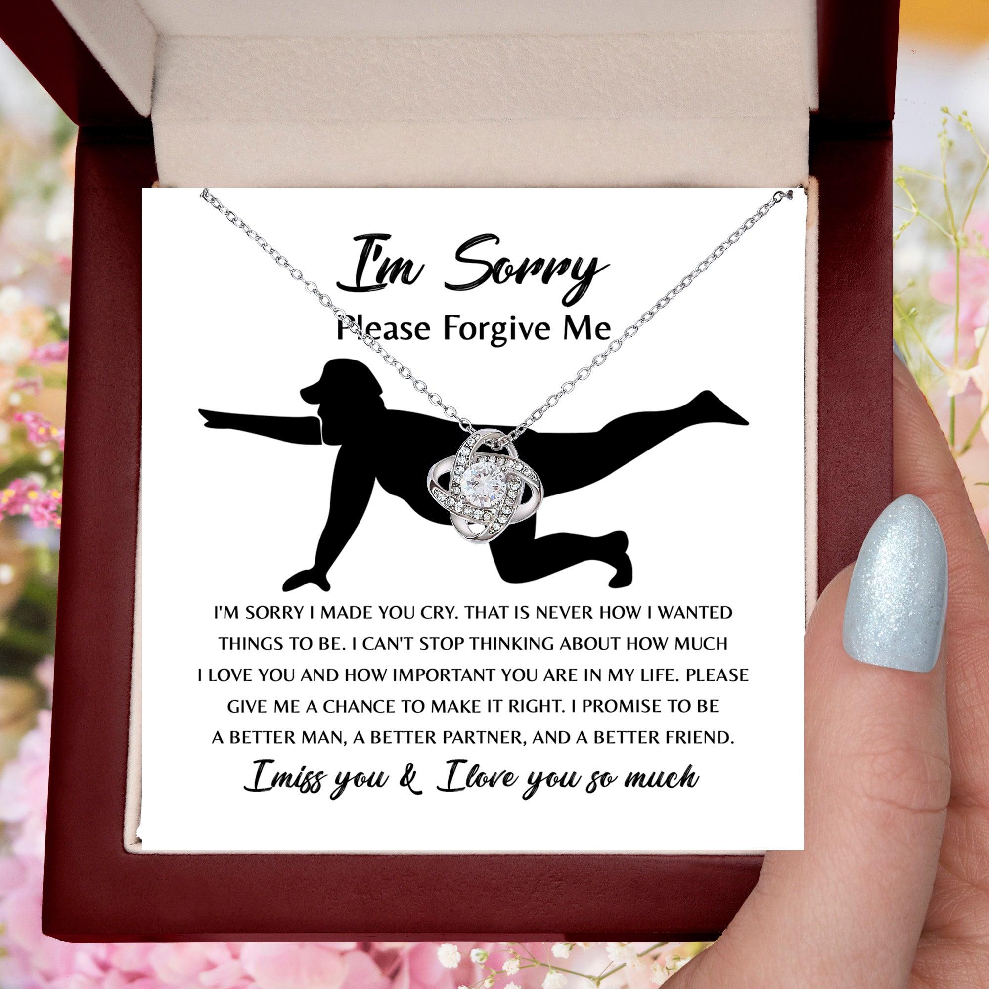 Apology Gift for Girlfriend, Wife, Soulmate - Sorry, Things To Be - Love Knot Pendant Necklace - Mallard Moon Gift Shop