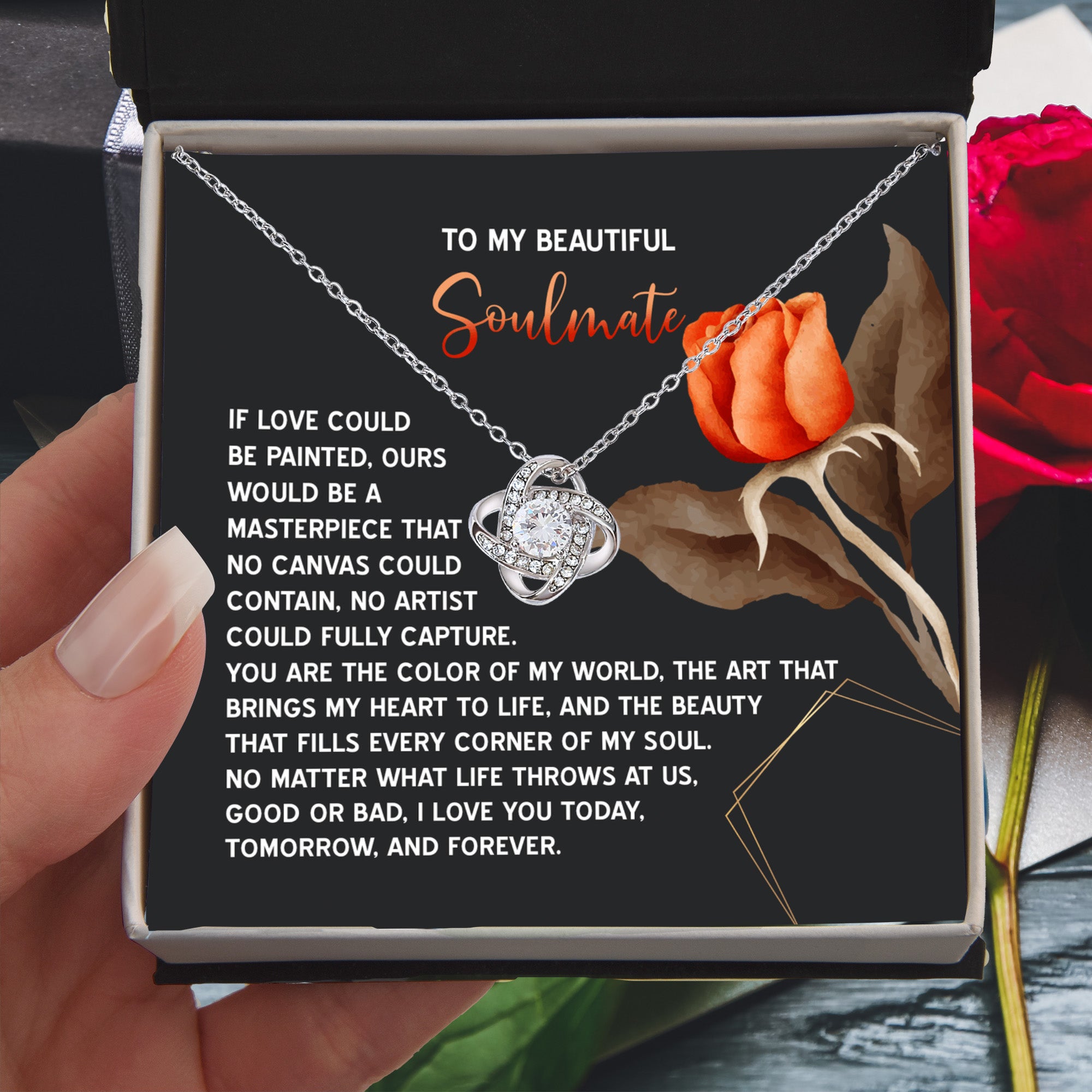 Romantic Gift for Soulmate, Wife or Girlfriend - Valentine's Day, Anniversary, or Birthday - Masterpiece Love Knot Pendant Necklace Soulmate - Mallard Moon Gift Shop