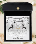 To My Beautiful Soulmate I Will Be There For You Christmas Anniversary Heart Pendant Necklace for Wife Girlfriend Jewelry