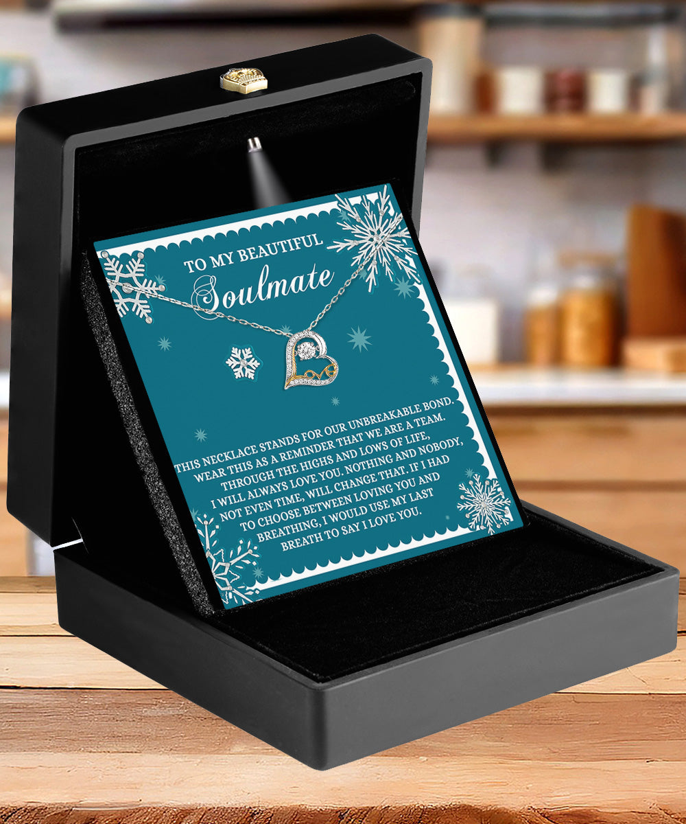 Gift for Soulmate - A Team - Love Dancing Heart Pendant Necklace - Mallard Moon Gift Shop