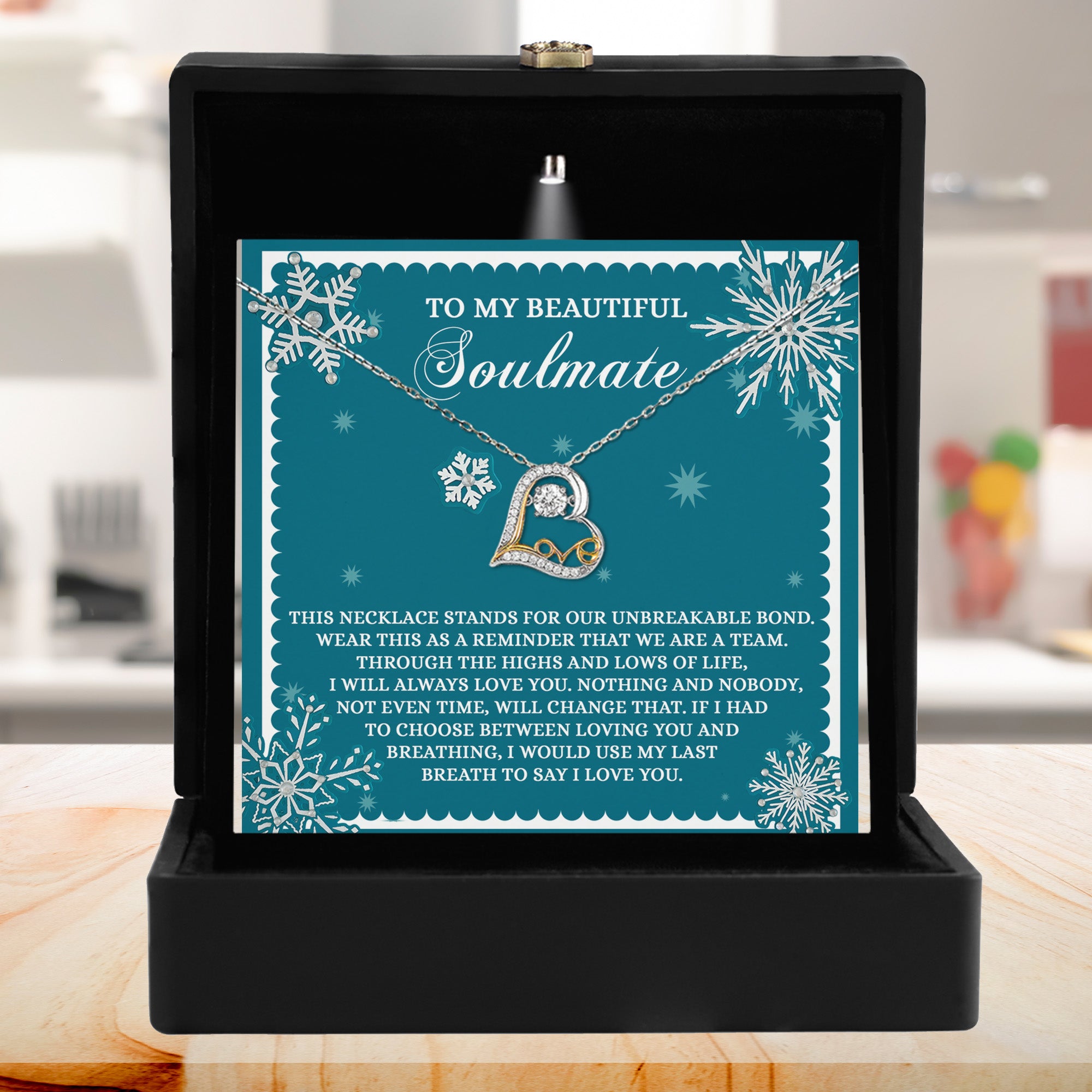 Gift for Soulmate - A Team - Love Dancing Heart Pendant Necklace - Mallard Moon Gift Shop