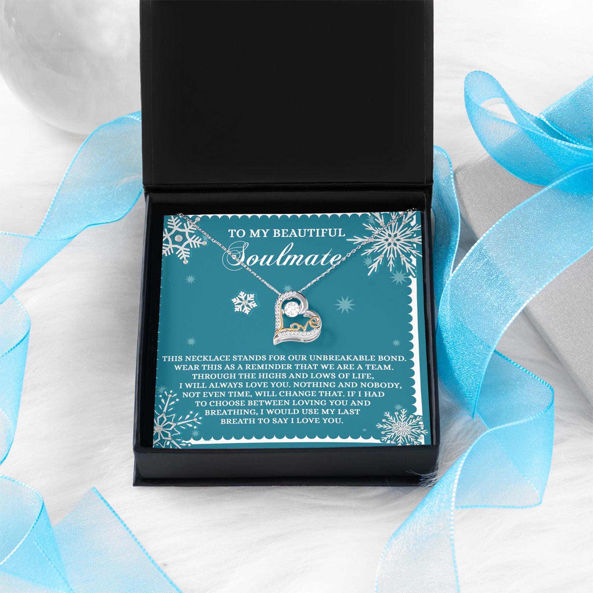 Gift for Soulmate - A Team - Love Dancing Heart Pendant Necklace - Mallard Moon Gift Shop