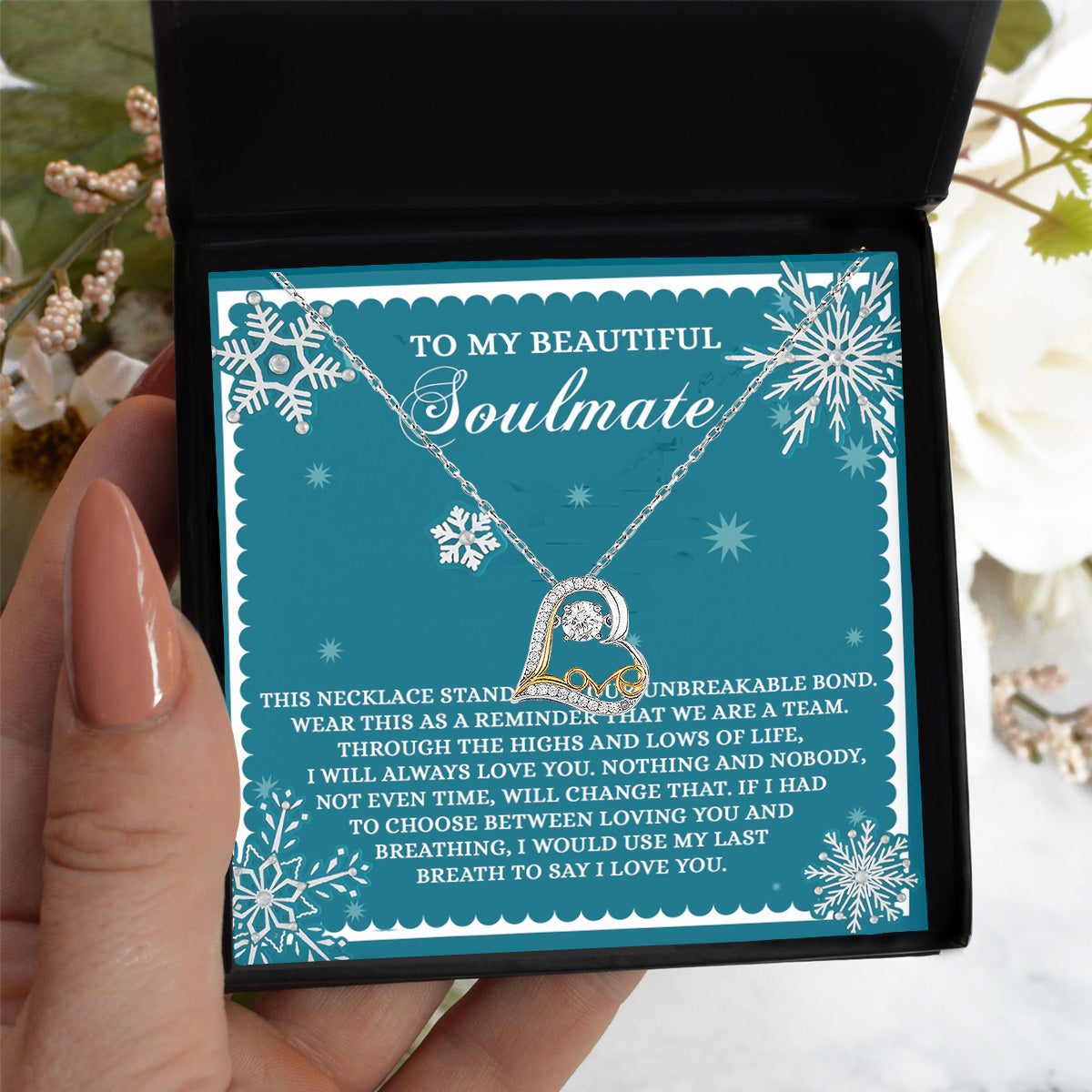 Gift for Soulmate - A Team - Love Dancing Heart Pendant Necklace - Mallard Moon Gift Shop