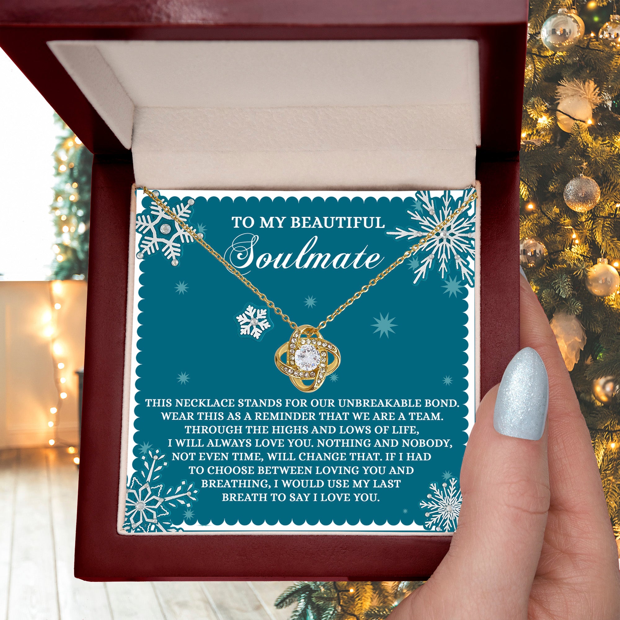 Gift for Soulmate - A Team - Love Knot Pendant Necklace - Mallard Moon Gift Shop