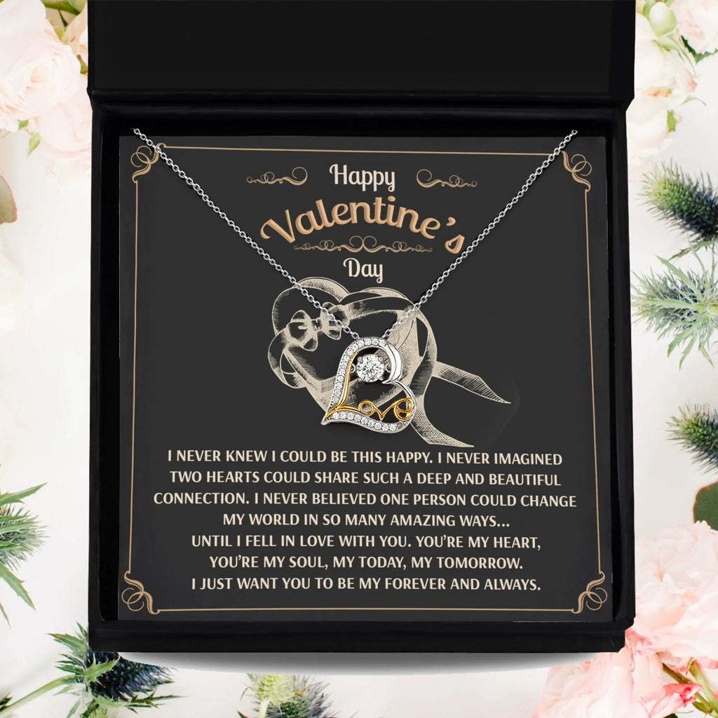 You’re My Forever - Love Dancing Heart Necklace - A Timeless Expression of Love for Your Soulmate - Heartfelt Gift for Valentine's Day
