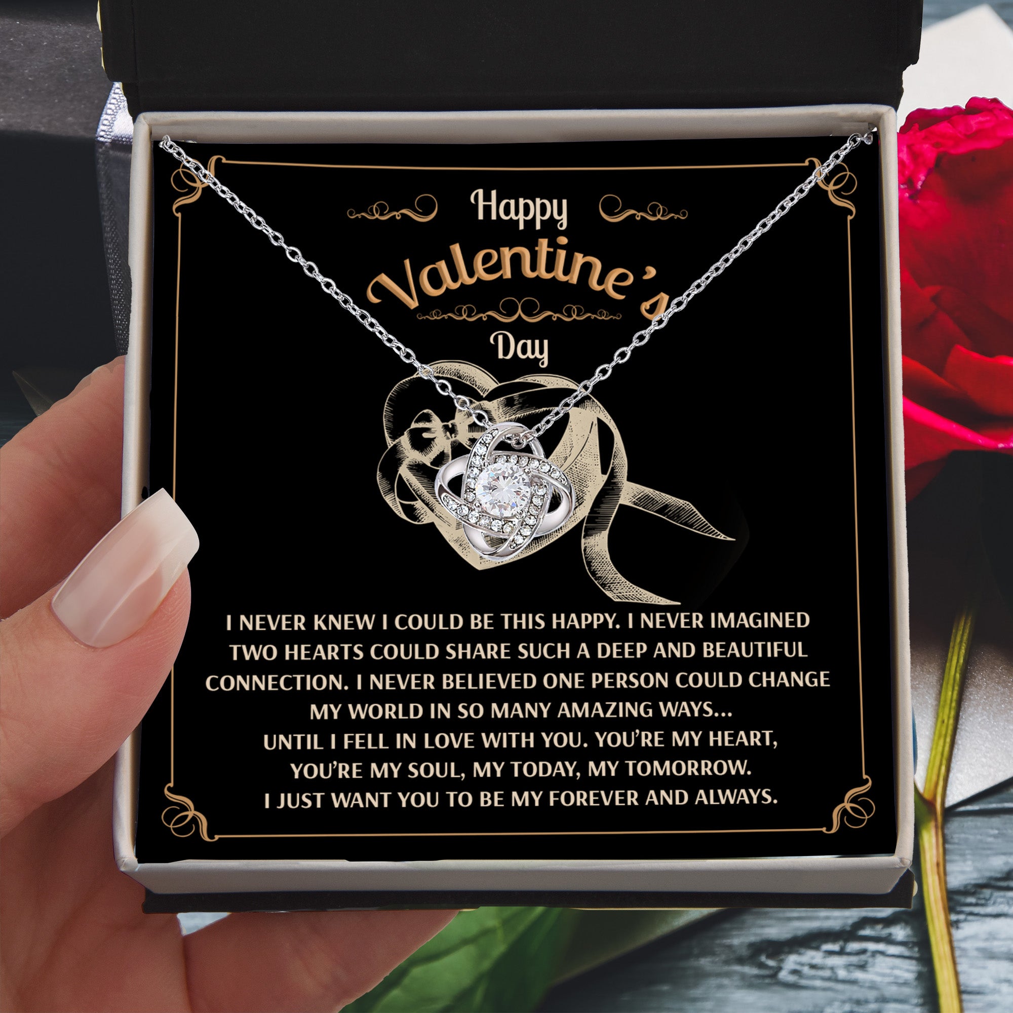 You’re My Forever - Love Knot Necklace - A Timeless Expression of Love for Your Soulmate - Heartfelt Gift for Valentine's Day - Mallard Moon Gift Shop