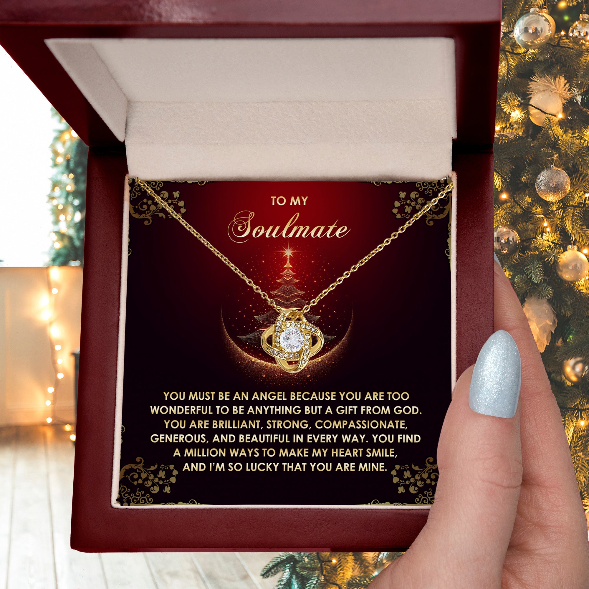 Gift for Soulmate - Be An Angel - Love Knot Pendant Necklace - Mallard Moon Gift Shop