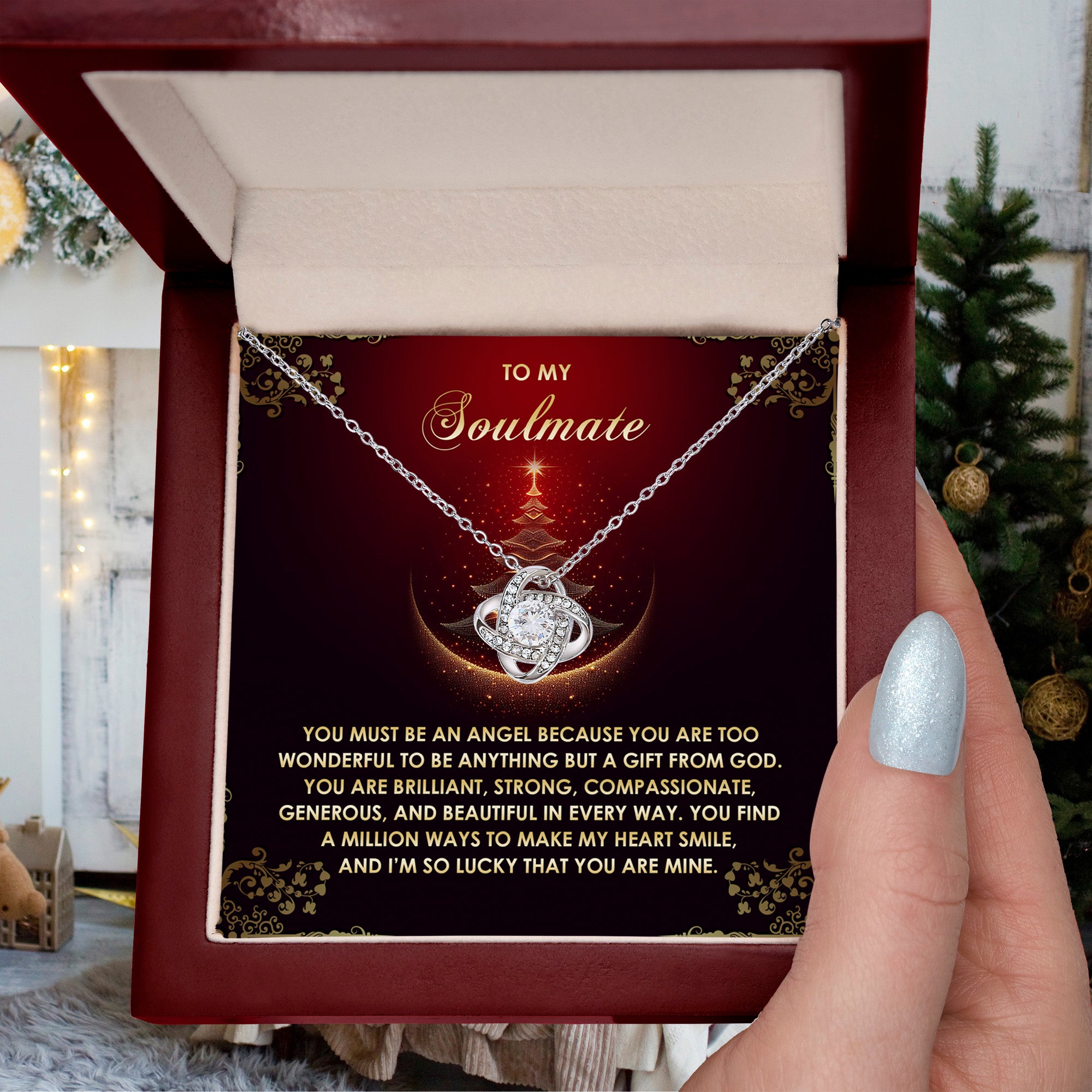 Gift for Soulmate - Be An Angel - Love Knot Pendant Necklace - Mallard Moon Gift Shop