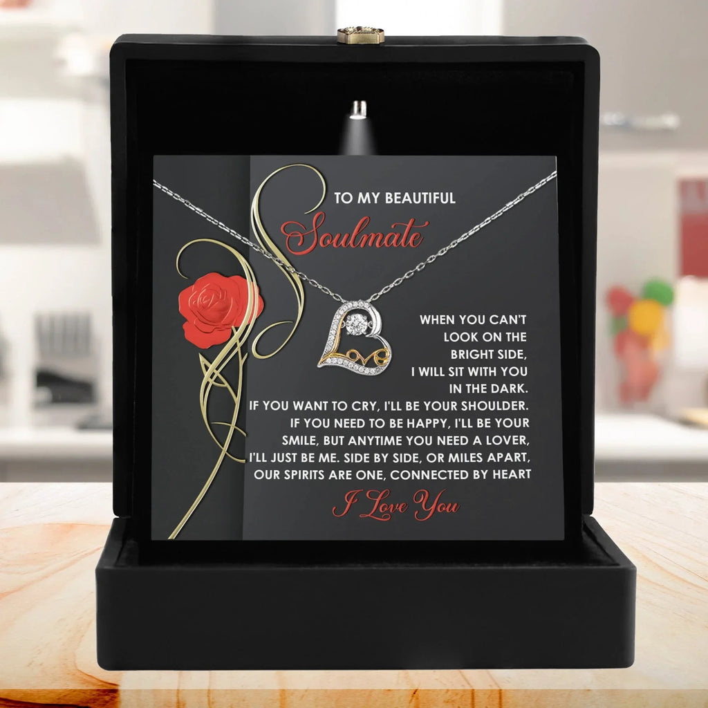 To My Smokin' Hot Soulmate - Love Dancing Heart Necklace – A Bold and Passionate Valentine’s Day Gift for Your Forever Love