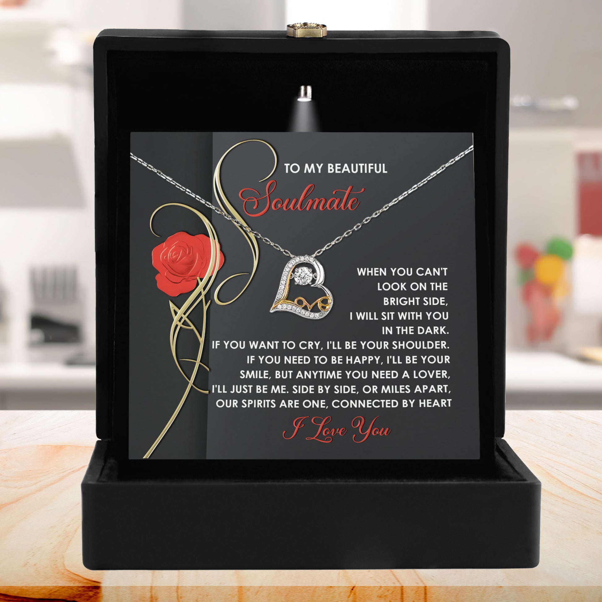 To My Smokin' Hot Soulmate - Love Dancing Heart Necklace – A Bold and Passionate Valentine’s Day Gift for Your Forever Love - Mallard Moon Gift Shop