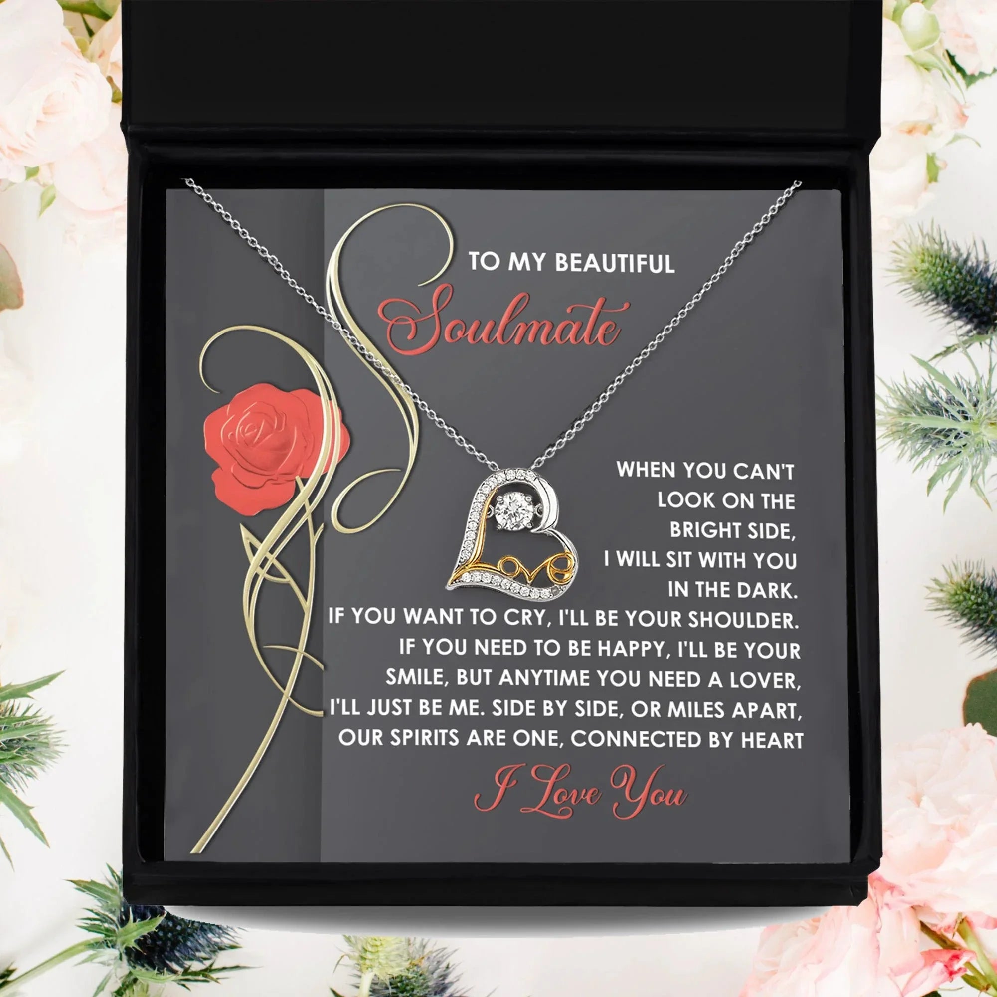 To My Smokin' Hot Soulmate - Love Dancing Heart Necklace – A Bold and Passionate Valentine’s Day Gift for Your Forever Love