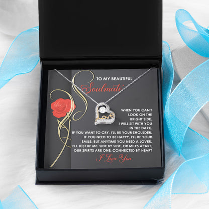To My Smokin' Hot Soulmate - Love Dancing Heart Necklace – A Bold and Passionate Valentine’s Day Gift for Your Forever Love - Mallard Moon Gift Shop