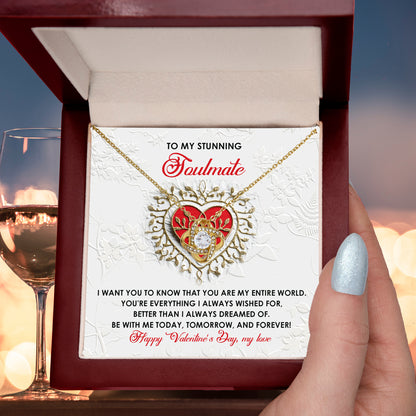 Romantic Valentine's Day Gift for Soulmate, Wife, Girlfriend -You Are My Entire World - Love Knot Pendant Necklacee - Mallard Moon Gift Shop