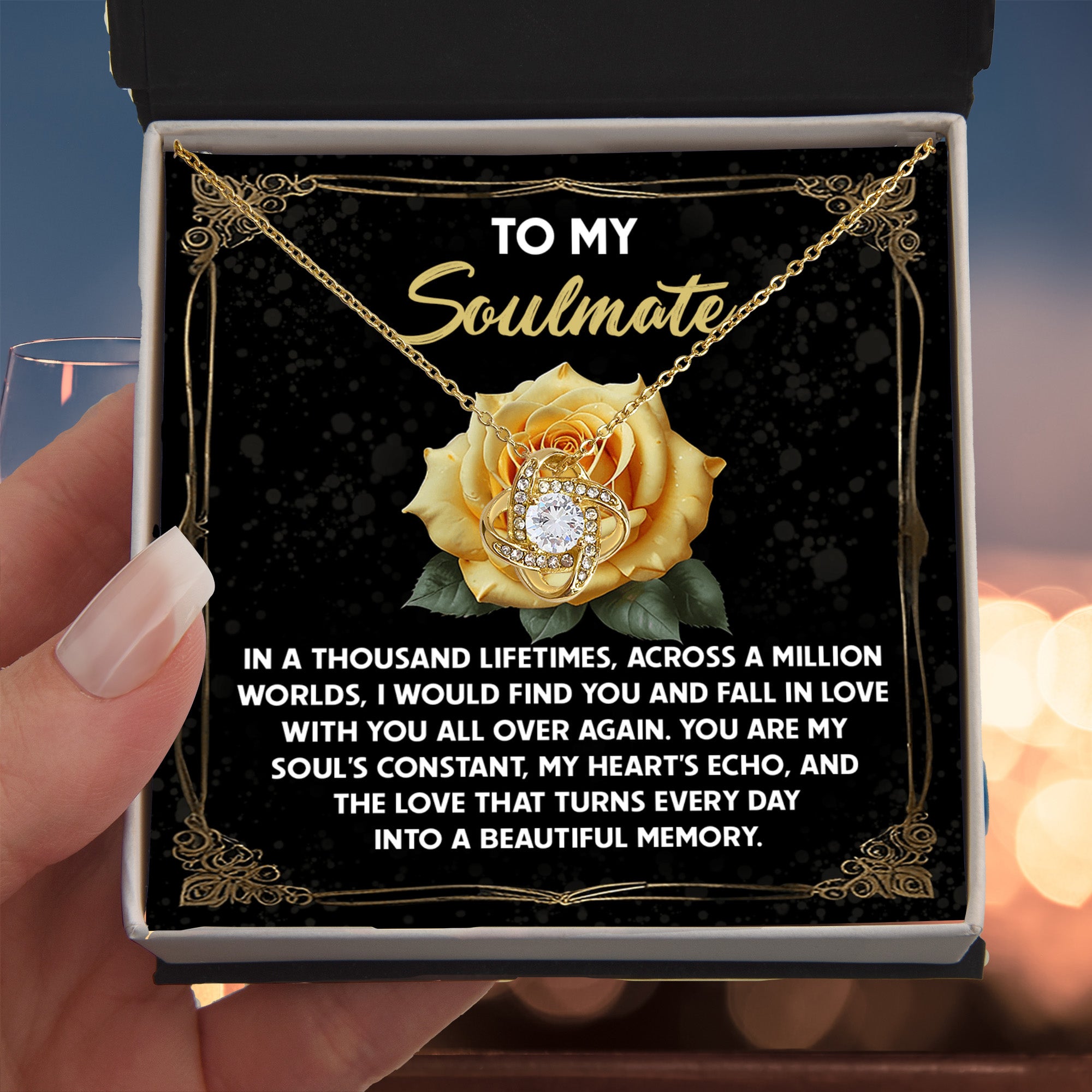 Romantic Anniversary, Valentine's Day Gift for Soulmate, Wife, Girlfriend - Beautiful Memory - Love Knot Pendant Necklace - Mallard Moon Gift Shop