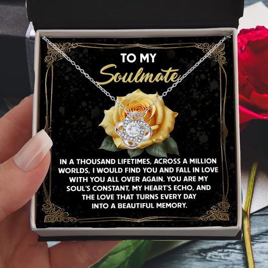 Romantic Anniversary, Valentine's Day Gift for Soulmate, Wife, Girlfriend - Beautiful Memory - Love Knot Pendant Necklace