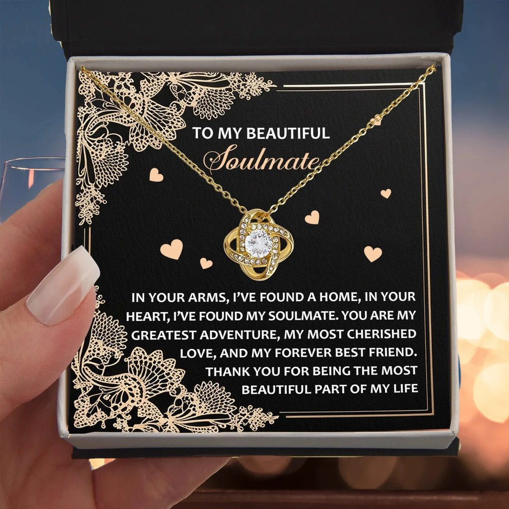 Romantic Anniversary, Valentine's Day Gift for Soulmate, Wife, Girlfriend - The Most Beautiful Part of My Life. - Love Knot Pendant Necklace