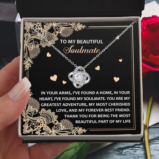Romantic Anniversary, Valentine's Day Gift for Soulmate, Wife, Girlfriend - The Most Beautiful Part of My Life. - Love Knot Pendant Necklace