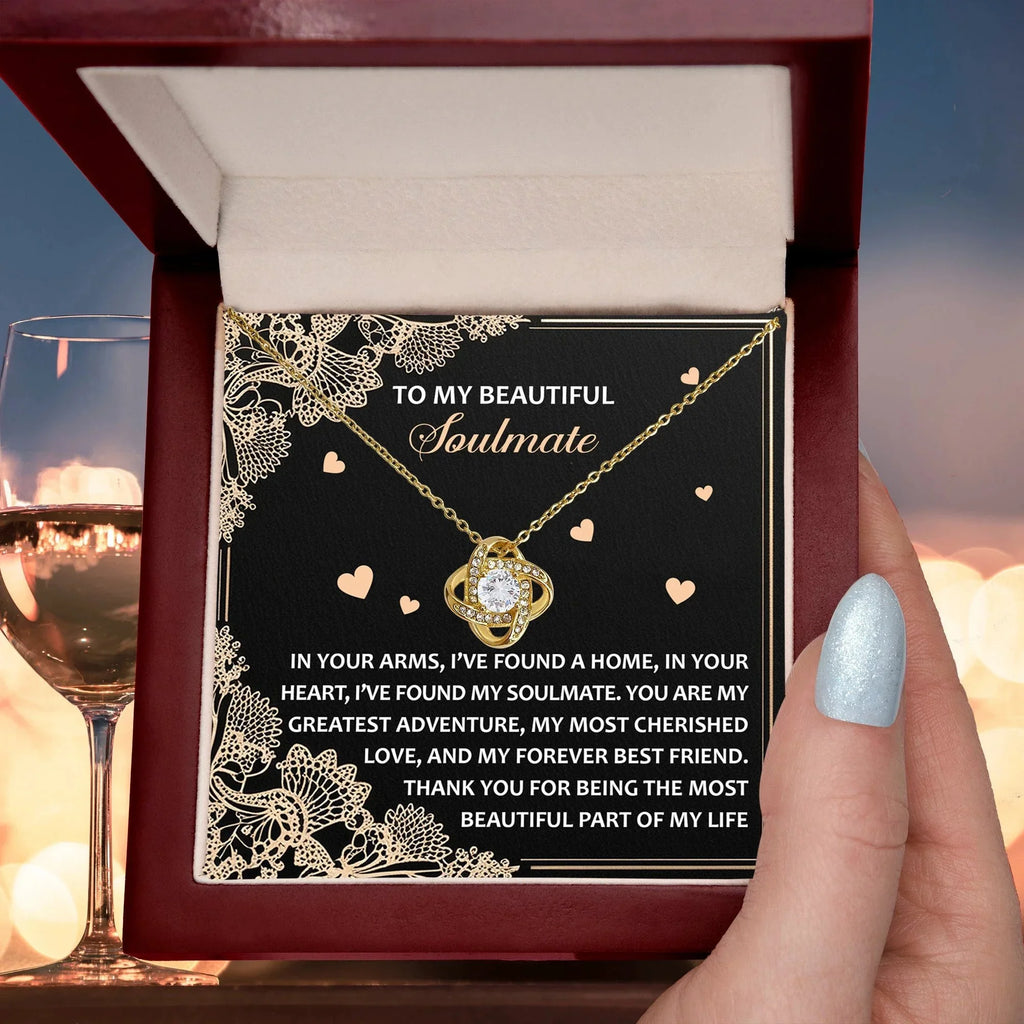 Romantic Anniversary, Valentine's Day Gift for Soulmate, Wife, Girlfriend - The Most Beautiful Part of My Life. - Love Knot Pendant Necklace
