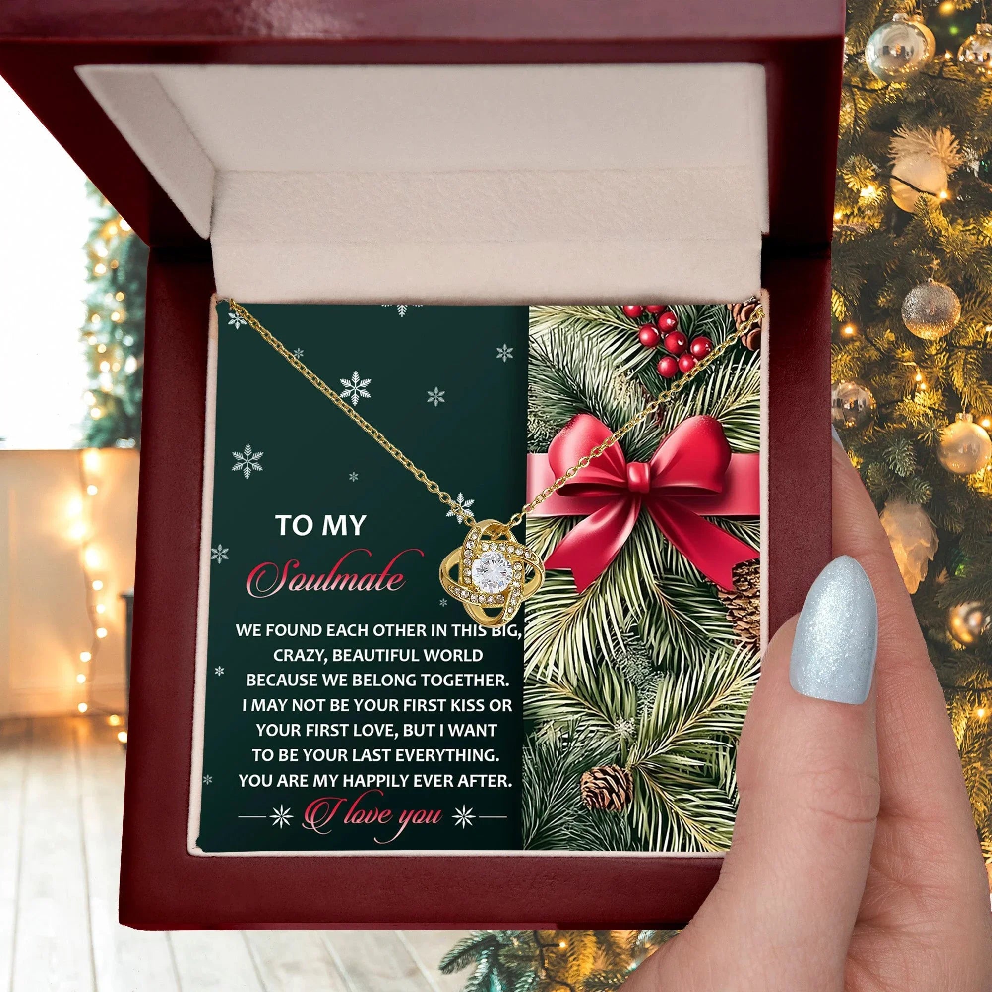 Gift for Soulmate - Beautiful World - Love Knot Pendant Necklace