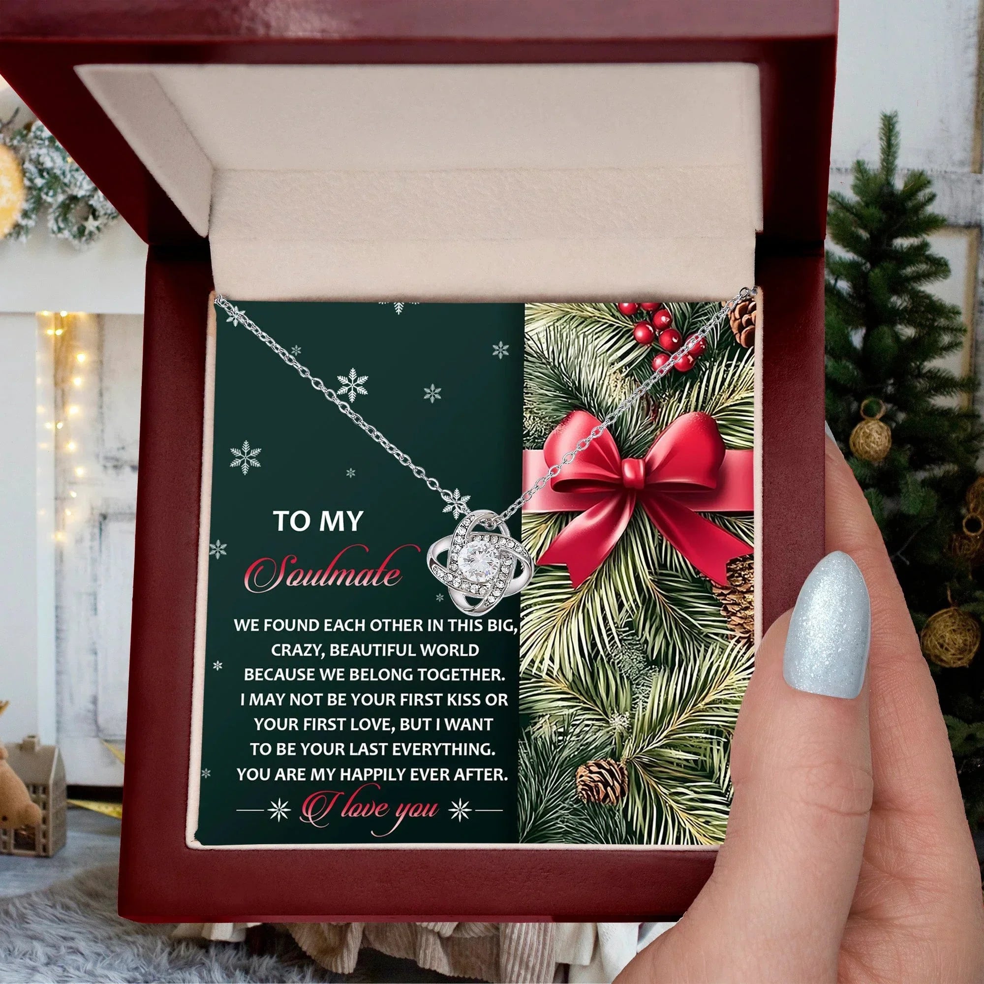 Gift for Soulmate - Beautiful World - Love Knot Pendant Necklace