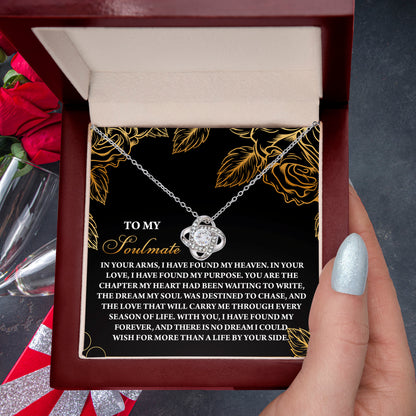 Romantic Anniversary, Valentine's Day Gift for Soulmate, Wife, Girlfriend - I Found My Heaven - Love Knot Pendant Necklace - Mallard Moon Gift Shop