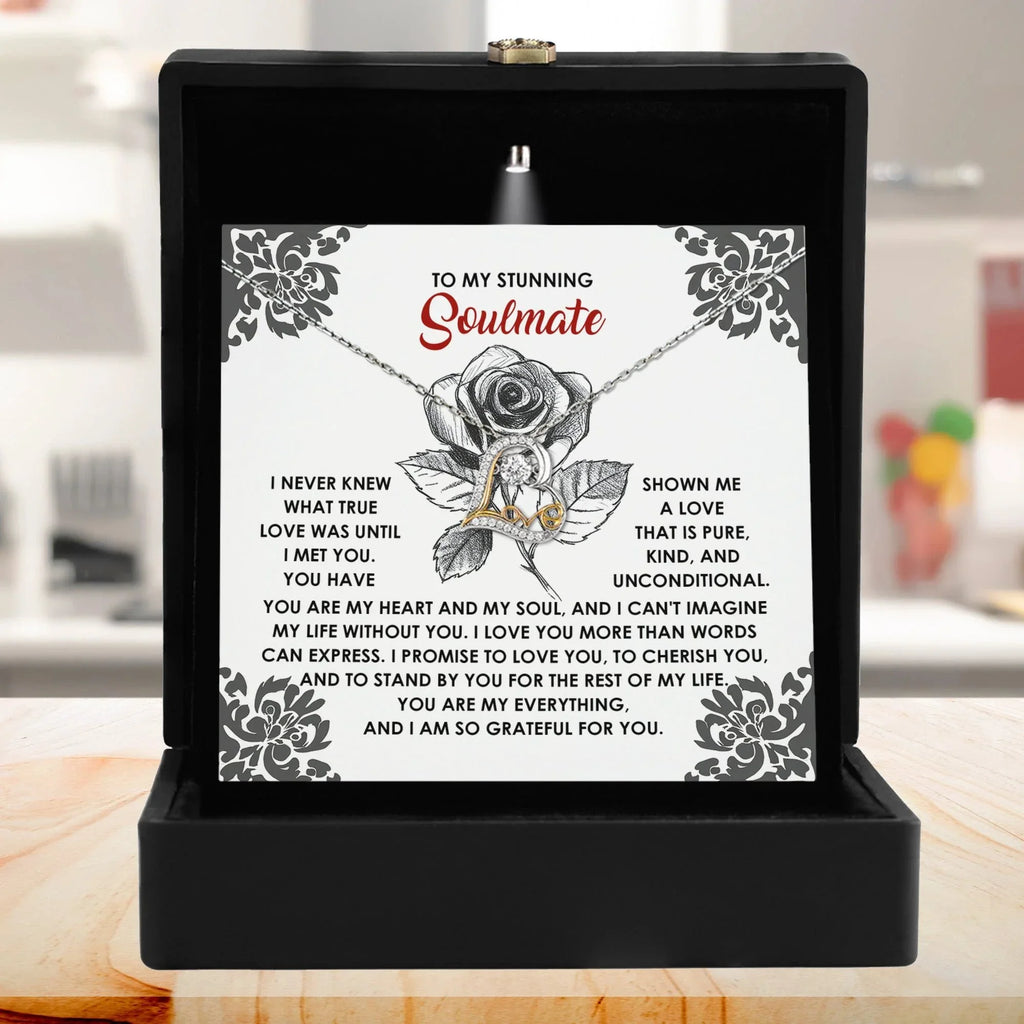 To My Stunning Soulmate - Love Dancing Heart Necklace – A Romantic Gift to Cherish and Celebrate Unconditional Love