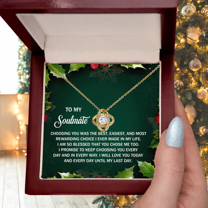 Gift for Soulmate - Chose Me Too - Love Knot Pendant Necklace - Mallard Moon Gift Shop
