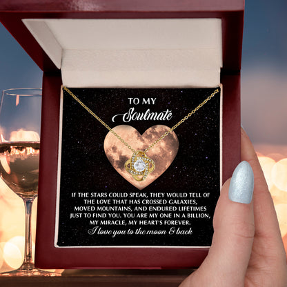 Romantic Gift for Soulmate, Wife or Girlfriend - I Love You to the Moon and Back - Love Knot Pendant Necklace - Mallard Moon Gift Shop
