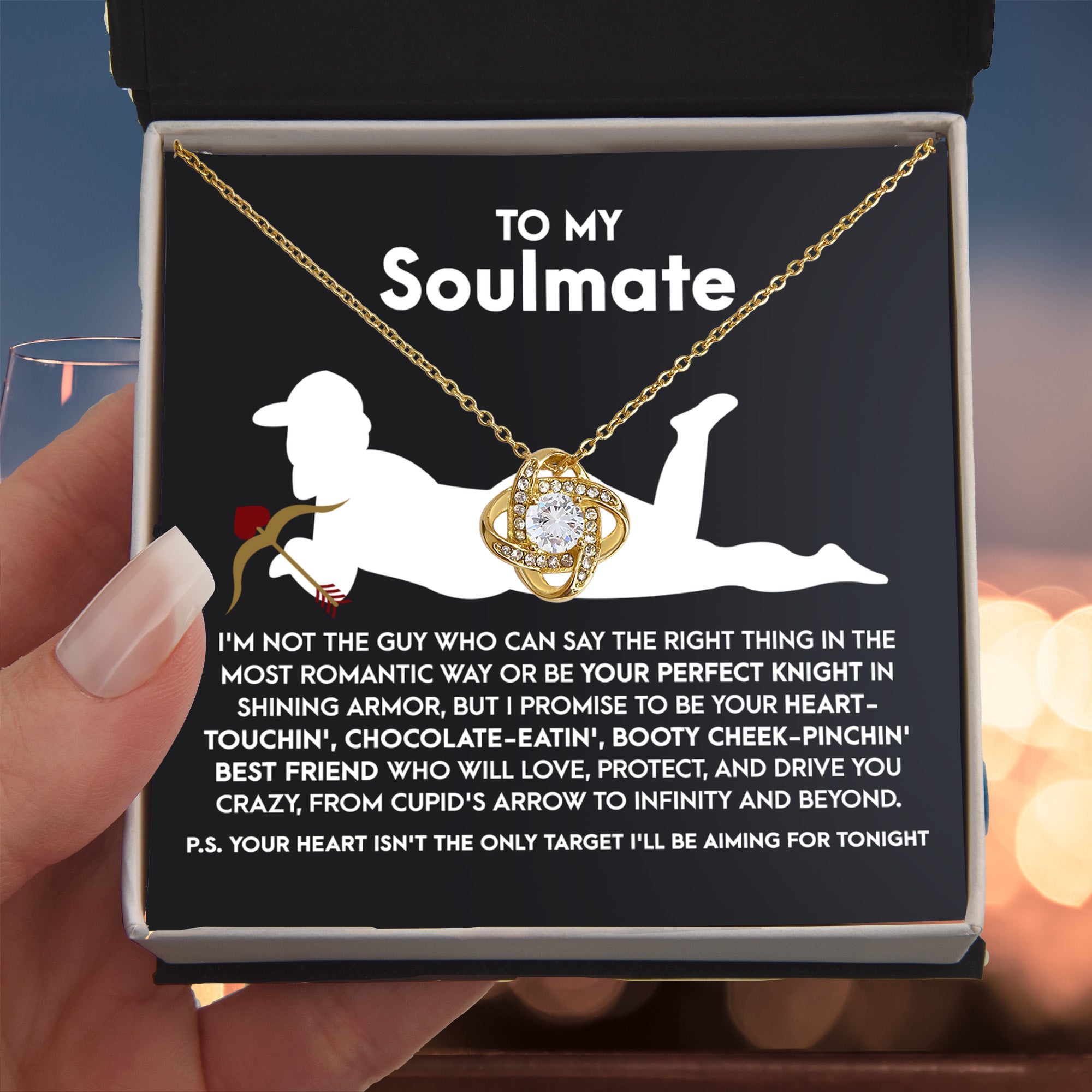 Gift for Soulmate - Cupid's Arrow - Love Knot Pendant Necklace - A Playful and Romantic Gift for the Love of Your Life - Mallard Moon Gift Shop