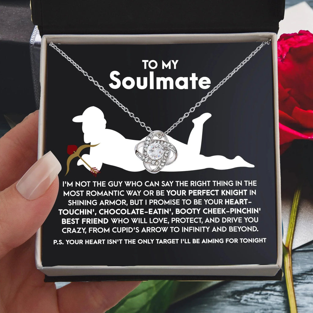 Gift for Soulmate - Cupid's Arrow - Love Knot Pendant Necklace - A Playful and Romantic Gift for the Love of Your Life
