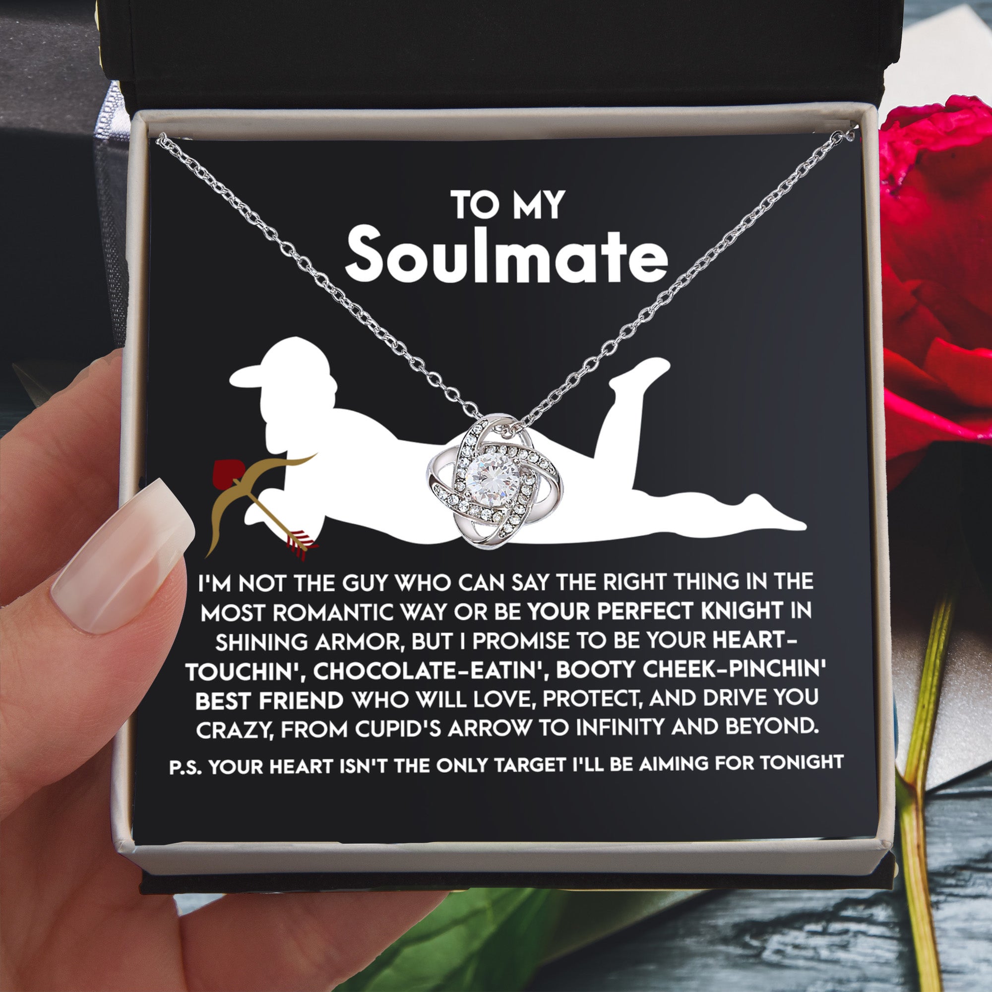 Gift for Soulmate - Cupid's Arrow - Love Knot Pendant Necklace - A Playful and Romantic Gift for the Love of Your Life - Mallard Moon Gift Shop