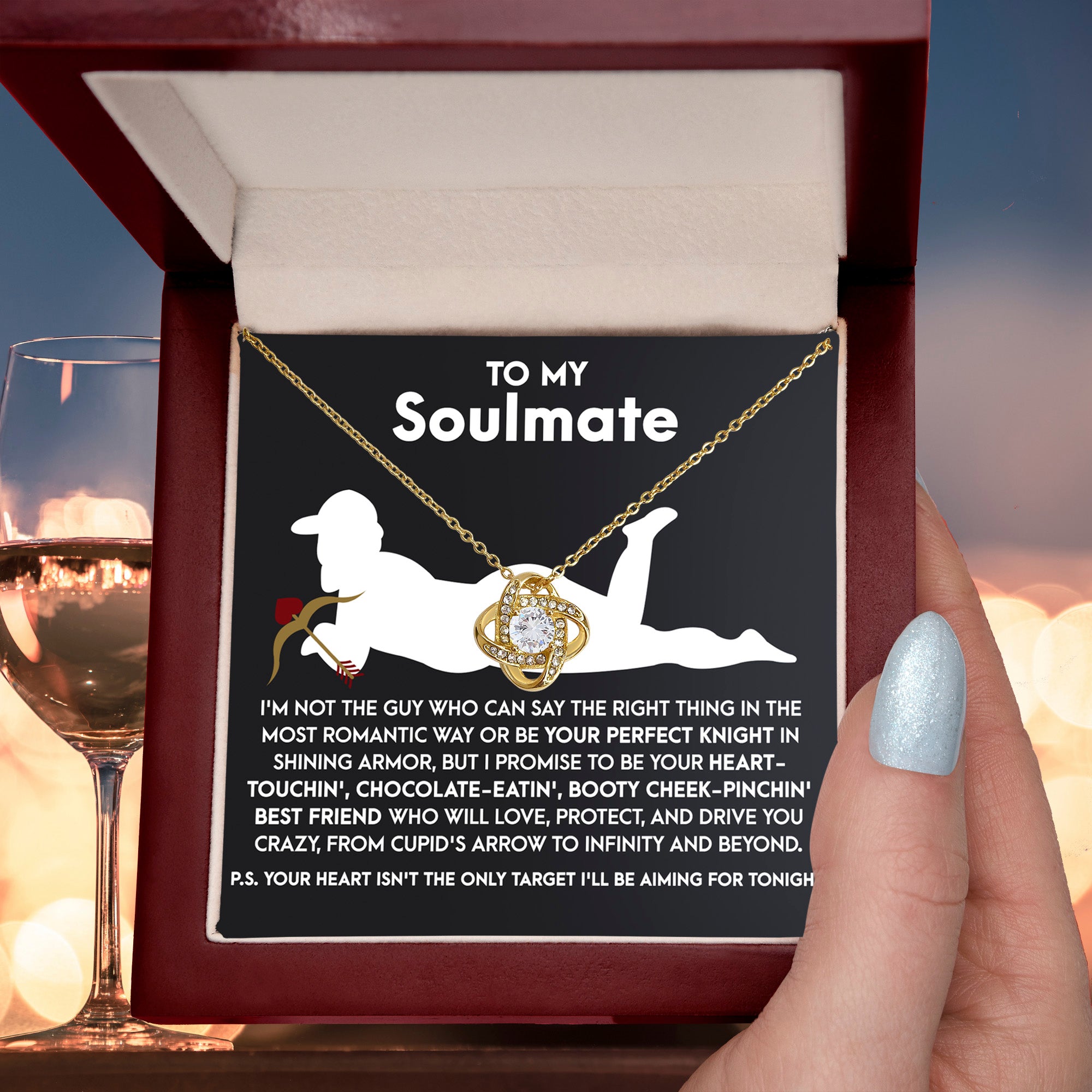 Gift for Soulmate - Cupid's Arrow - Love Knot Pendant Necklace - A Playful and Romantic Gift for the Love of Your Life - Mallard Moon Gift Shop