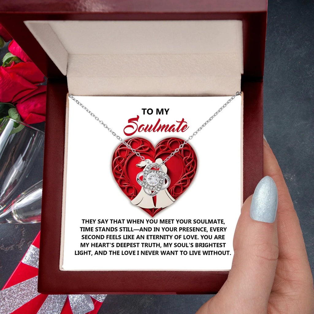 Romantic Anniversary, Valentine's Day Gift for Soulmate, Wife, Girlfriend - Eternity of Love - Love Knot Pendant Necklace