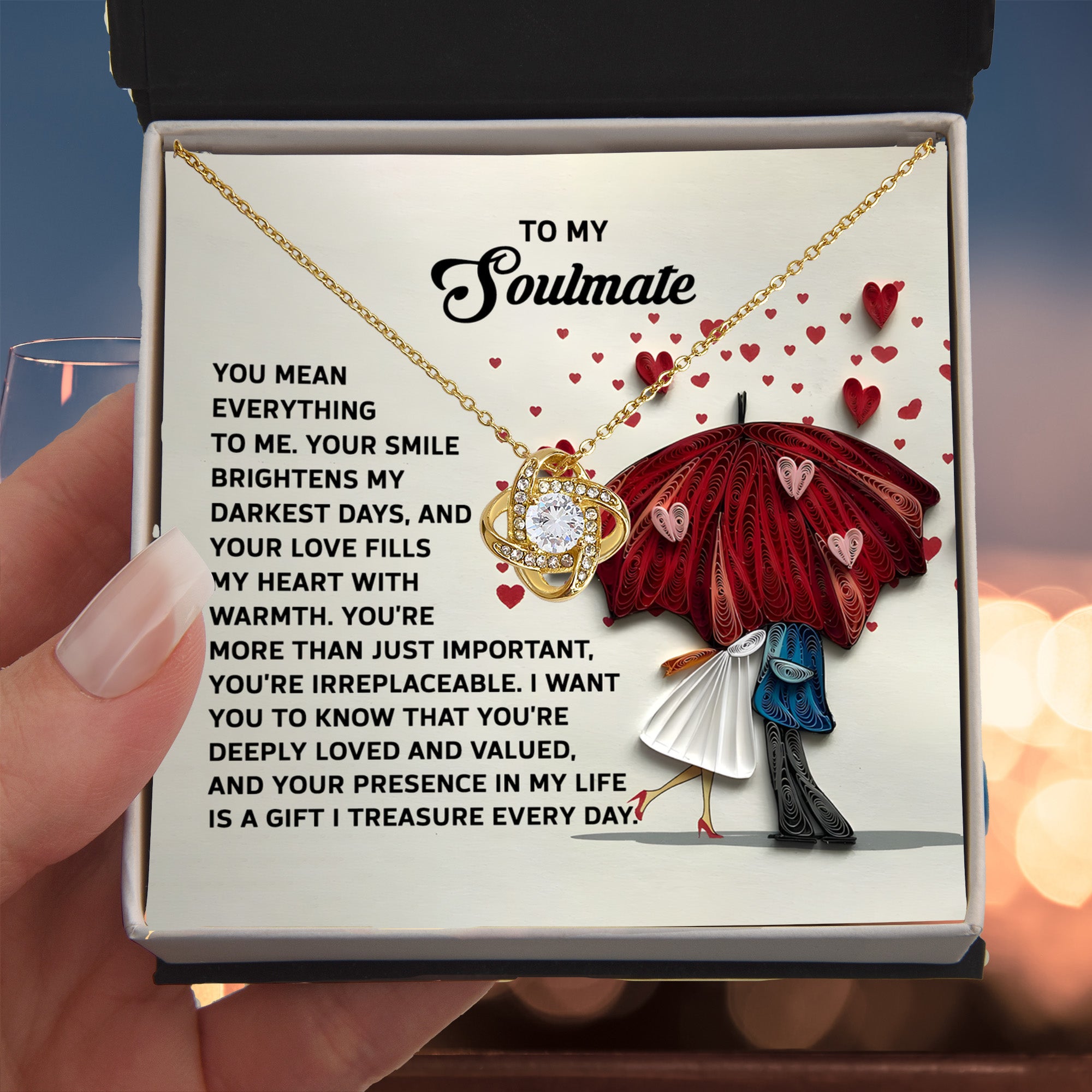 To My Soulmate - Love Knot Necklace – A Romantic Gift to Show She's Irreplaceable - Mallard Moon Gift Shop