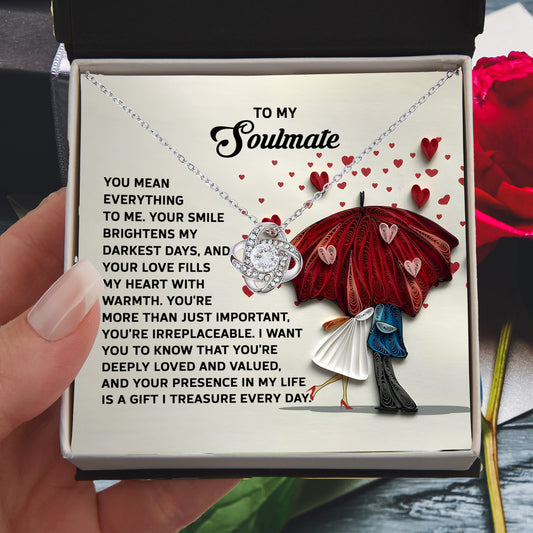 To My Soulmate - Love Knot Necklace – A Romantic Gift to Show She's Irreplaceable - Mallard Moon Gift Shop