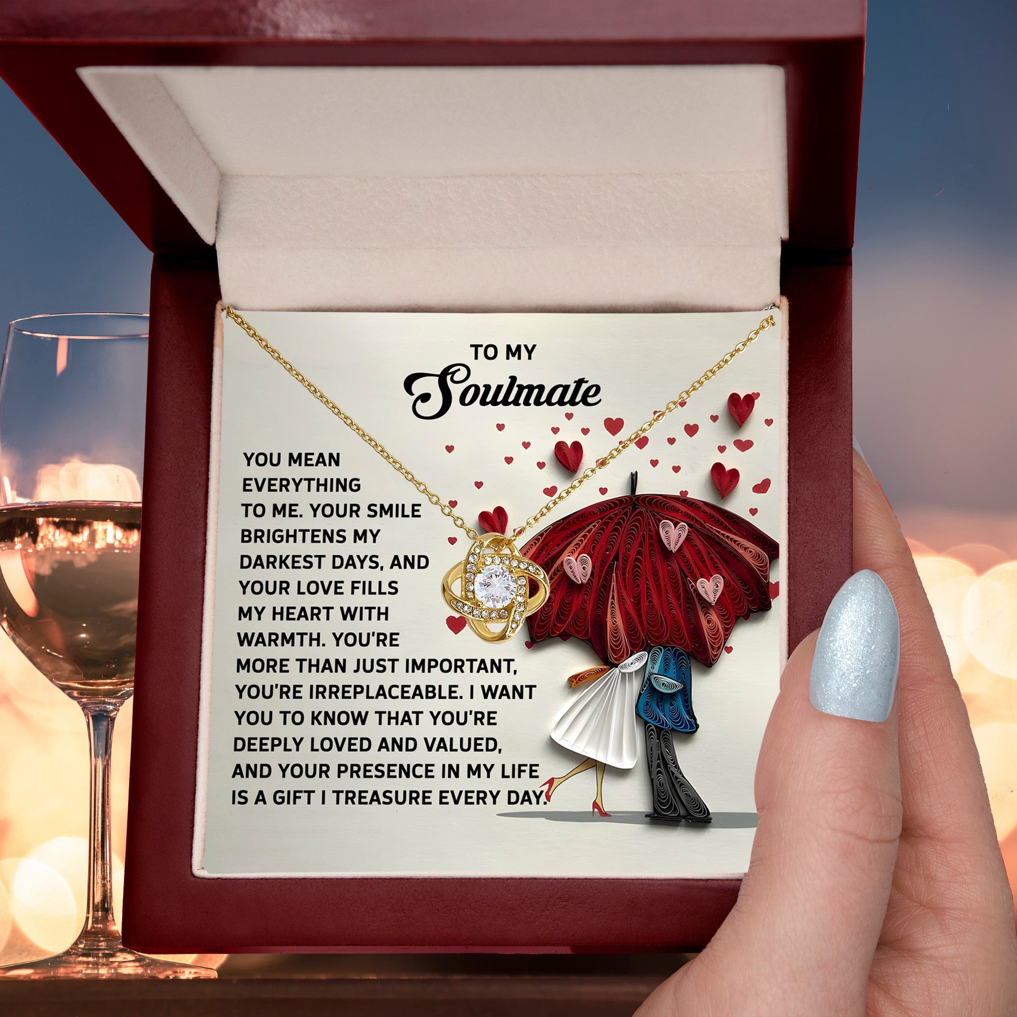 To My Soulmate - Love Knot Necklace – A Romantic Gift to Show She's Irreplaceable - Mallard Moon Gift Shop