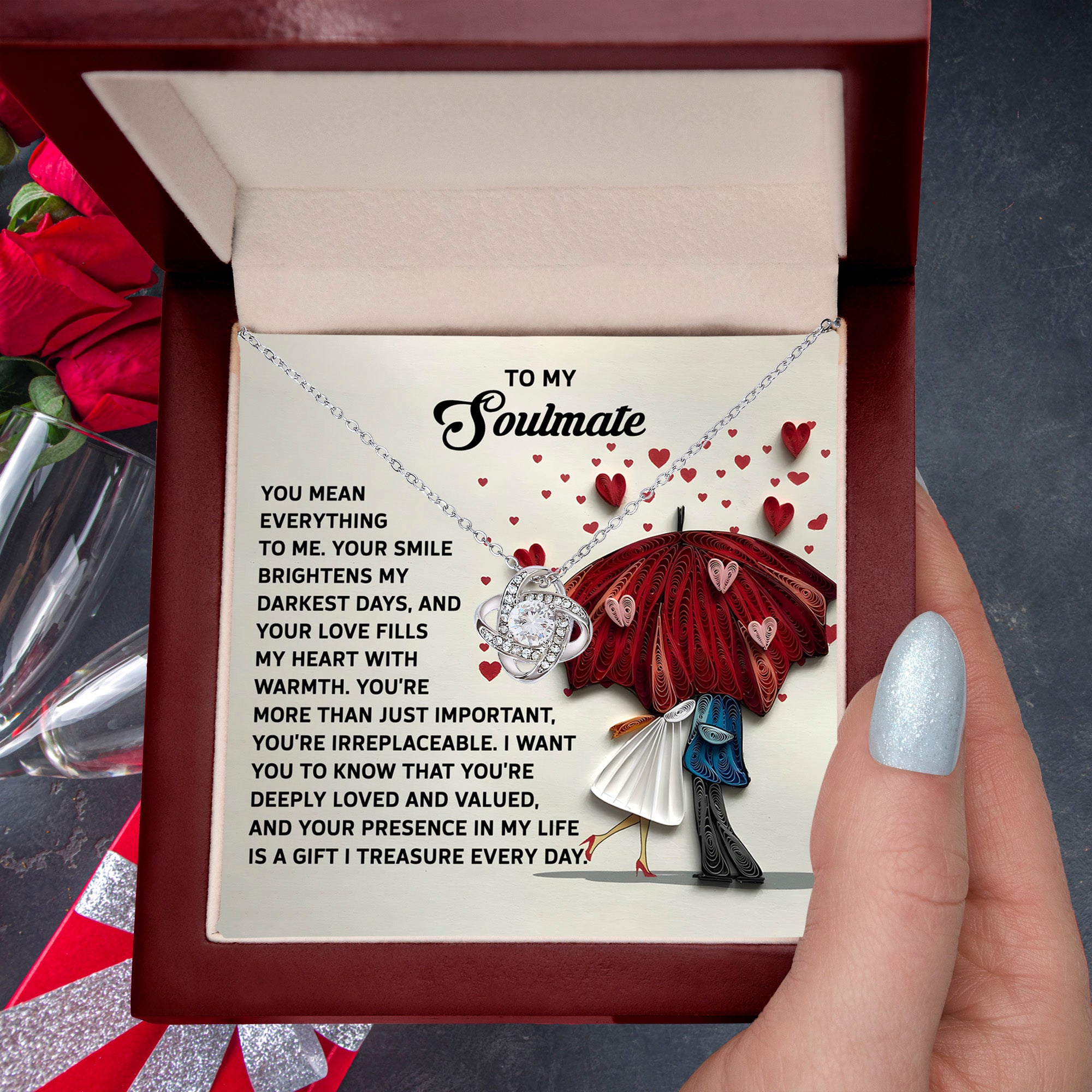 To My Soulmate - Love Knot Necklace – A Romantic Gift to Show She's Irreplaceable - Mallard Moon Gift Shop