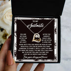 To My Soulmate - Love Dancing Heart Necklace – A Romantic Valentine’s Day Gift with a Heartfelt Message