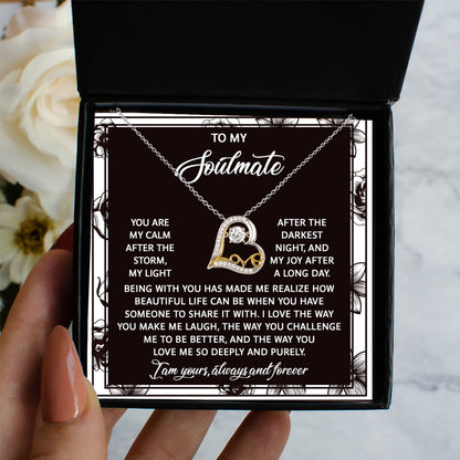 To My Soulmate - Love Dancing Heart Necklace – A Romantic Valentine’s Day Gift with a Heartfelt Message - Mallard Moon Gift Shop
