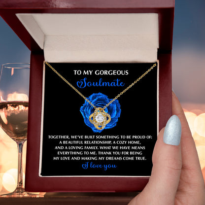 Romantic Gift for Wife or Girlfriend - Love Knot Pendant Necklace with Heartfelt Message for Soulmates - Mallard Moon Gift Shop
