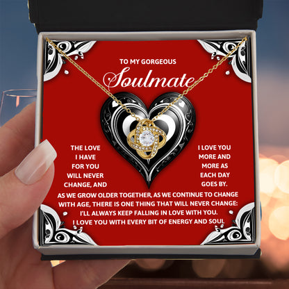 To My Gorgeous Soulmate - Love Knot Necklace – A Romantic Gift to Celebrate Everlasting Love - Mallard Moon Gift Shop
