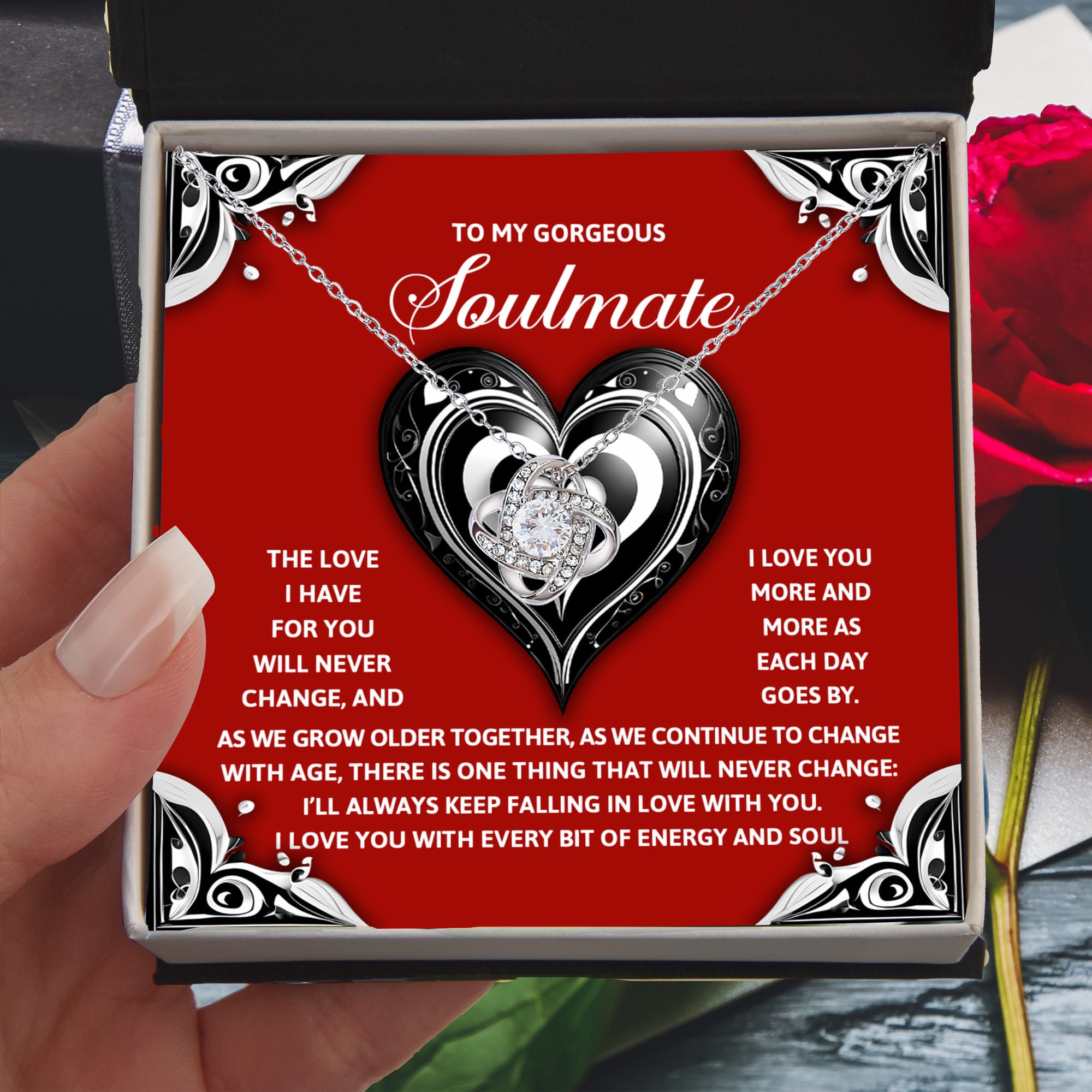 To My Gorgeous Soulmate - Love Knot Necklace – A Romantic Gift to Celebrate Everlasting Love - Mallard Moon Gift Shop