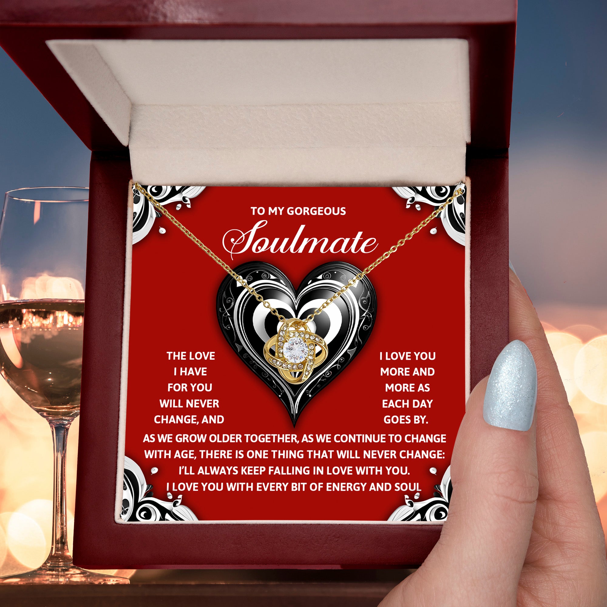 To My Gorgeous Soulmate - Love Knot Necklace – A Romantic Gift to Celebrate Everlasting Love - Mallard Moon Gift Shop