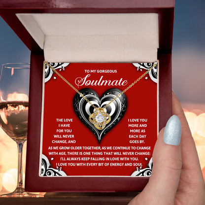 To My Gorgeous Soulmate - Love Knot Necklace – A Romantic Gift to Celebrate Everlasting Love - Mallard Moon Gift Shop